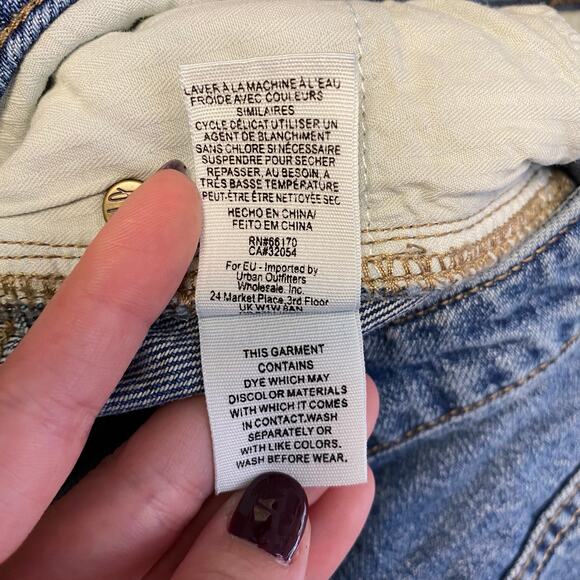 Free People Zipper‎ Front Denim Mini Skirt Womens Size 24 Blue Festival - Picture 7 of 7